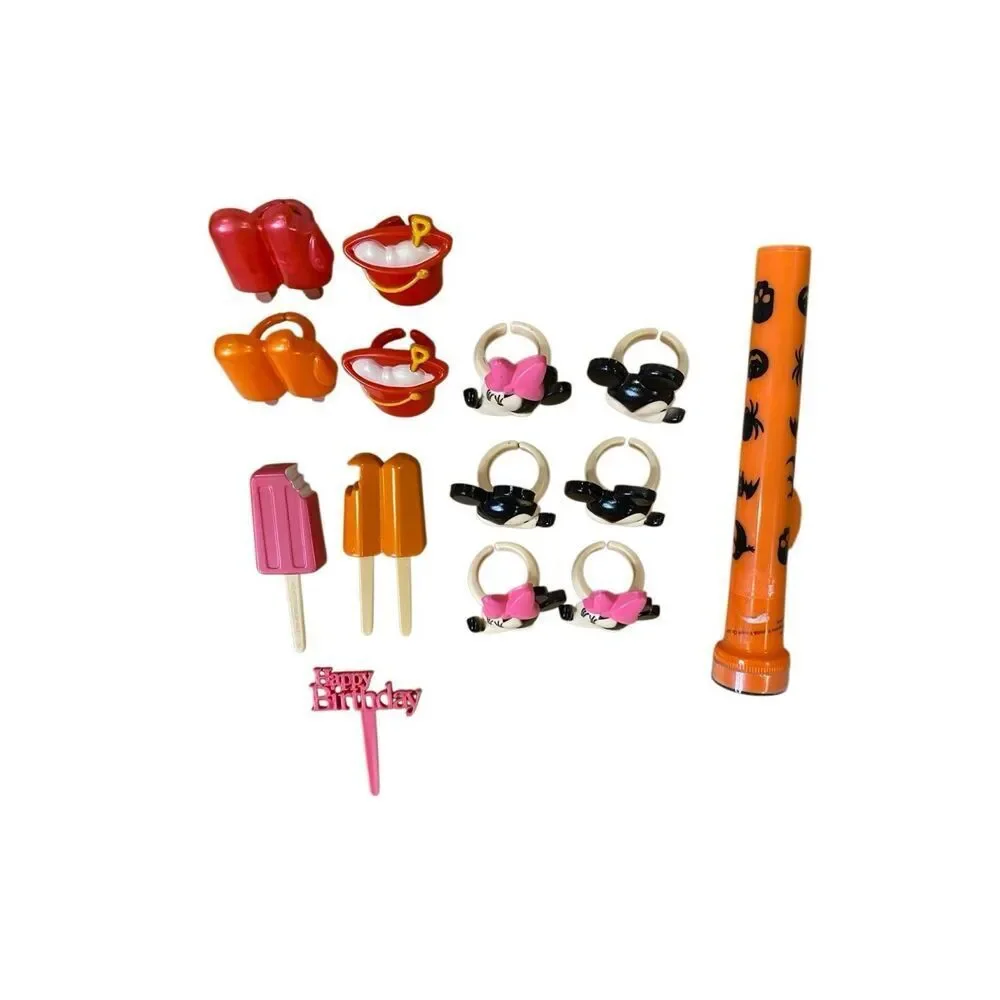 27 Pc Cake Topper Rings Popsicle Mickey Minnie Halloween Flashlight Party Lot